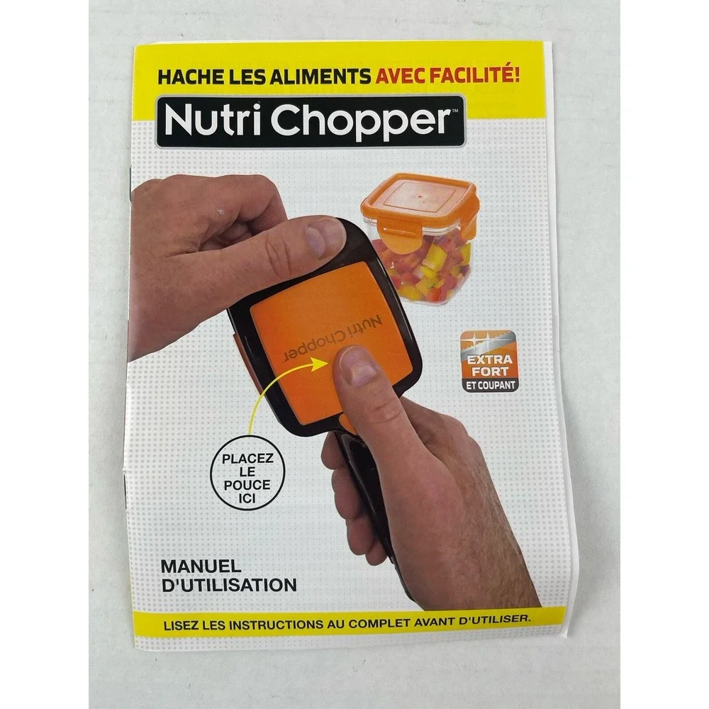 Nutri Chopper 5-in-1‎ Compact Handheld Kitchen Slicer w Storage Container E5D